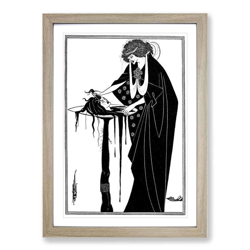 A Tragedy in Act One Vol.2 by Aubrey Beardsley - Picture Frame Graphic Art on MDF, 36cm H x 27cm W x 2cm D, Oak Framed
