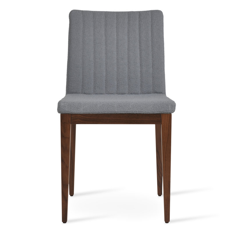 Chaise en bois Zeyno, Noyer, Boucle gris