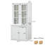 Retro-Style Storage Bookcase Display Cabinet with Double Glass Doors