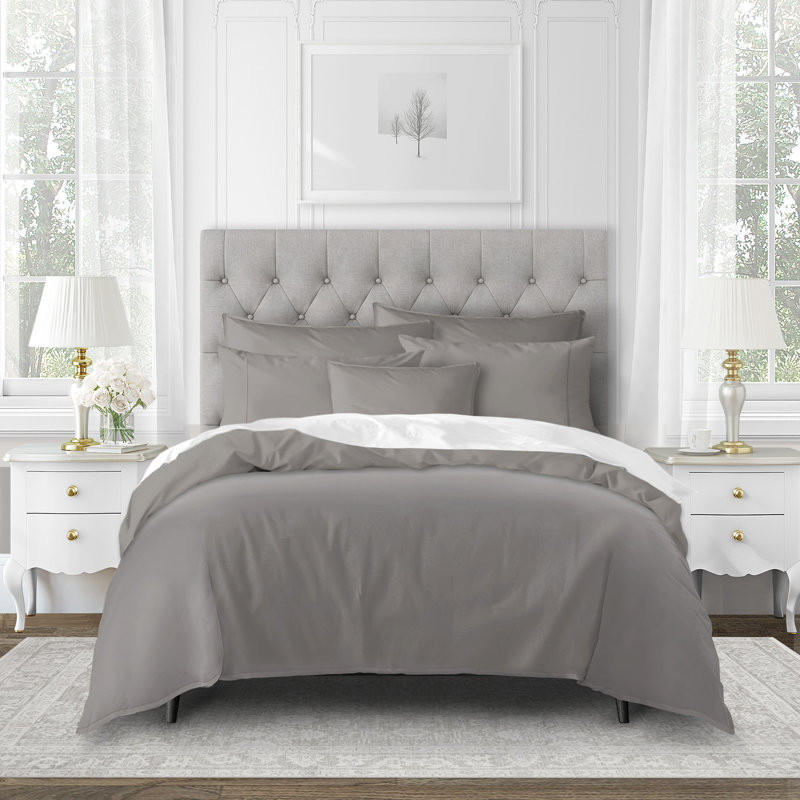 Everleigh 100% Cotton Sateen Coverlet Set, Twin Coverlet + 3 Additional Pieces, Stone Gray