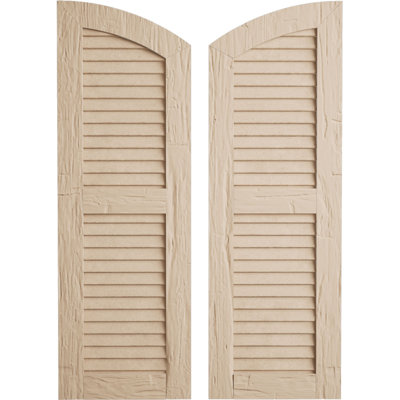 Timberthane Two Equal Louvre w/Elliptical Top Shutters