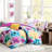 Soft Full/Queen Bedding With Blue Floral Design , Print Comforter Ensemble