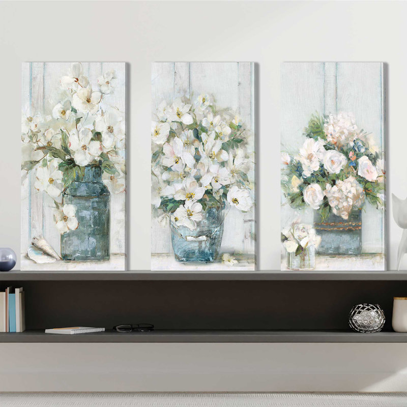 "Cottage Mantle", ensemble de 3 impressions sur toile