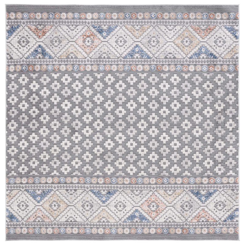 Aros Eternal Performance Geometric Rug, Square 6'7"