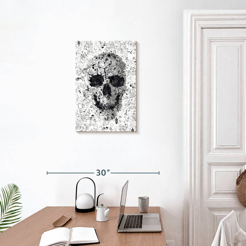 Kerner Doodle Skull, 24" H x 16" W