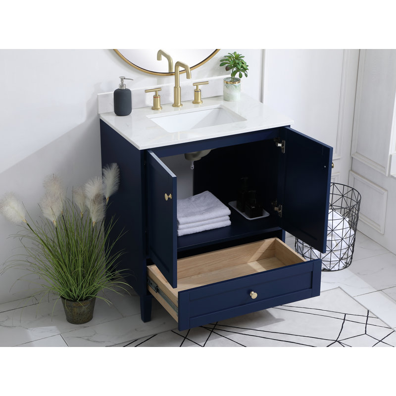 Ensemble de meuble-lavabo simple 30 po Gera, Bleu