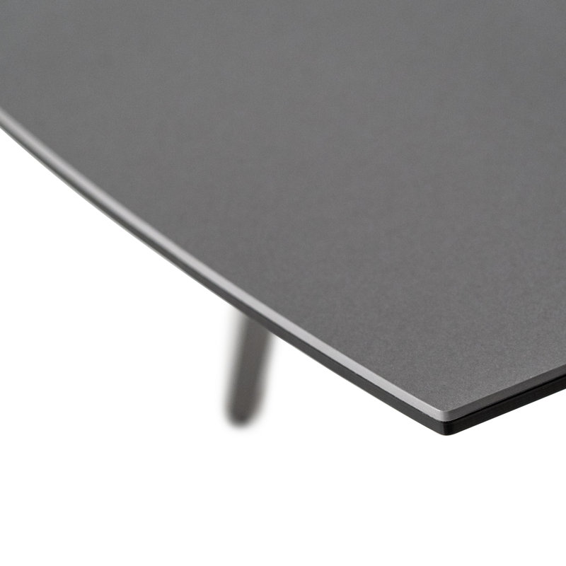 Ramblewood Extendable Glass Top Metal Base Dining Table, Grey