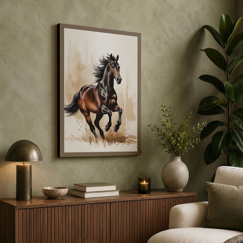 Horse in Motion Modern - Wrapped Canvas, 36x24 - 91.4 x 61.0 cm, White Border