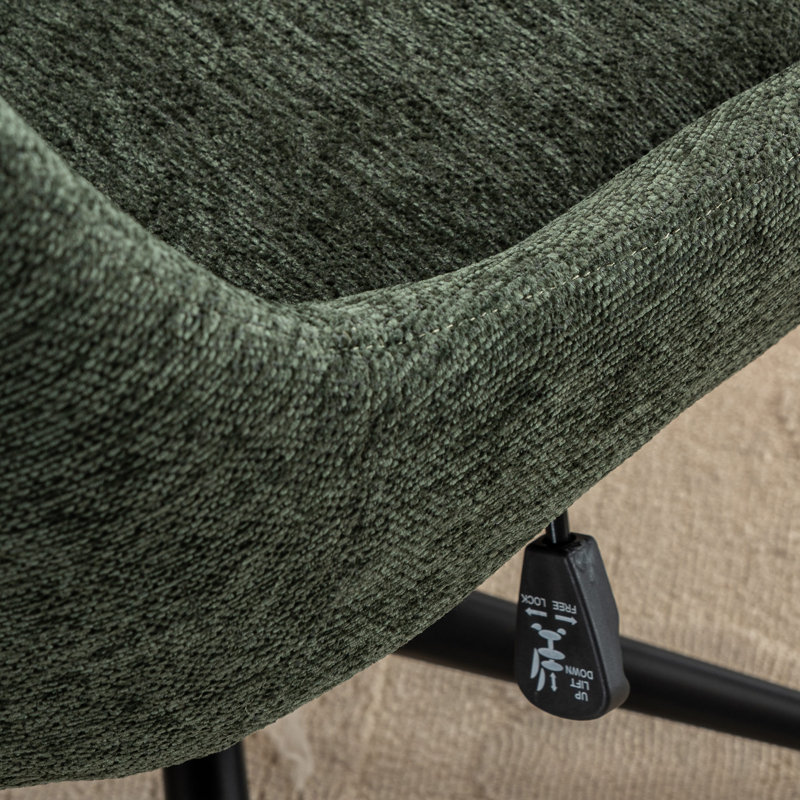 Chaise de bureau Vanora, Chenille verte