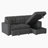 Rhodri Prado 87" Modern & Contemporary Textured Fabric  2-Piece Sectional Sofa with Pull-out Bed, Hidden Storage Chaise & 2 Matching Pillows