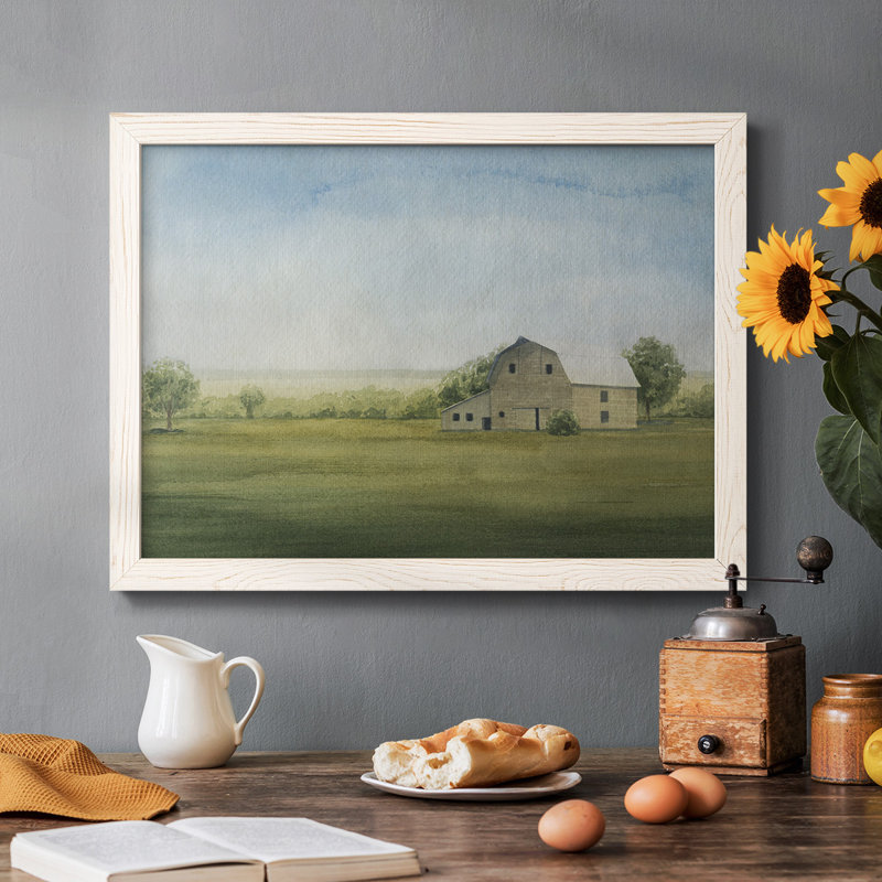 «Grove Farm I», peinture sur toile encadrée, Blanc, H 26 po x l 38 po x P 1,5 po