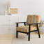 Fauteuil d'appoint en velours à motif floral rayé jaune et rose