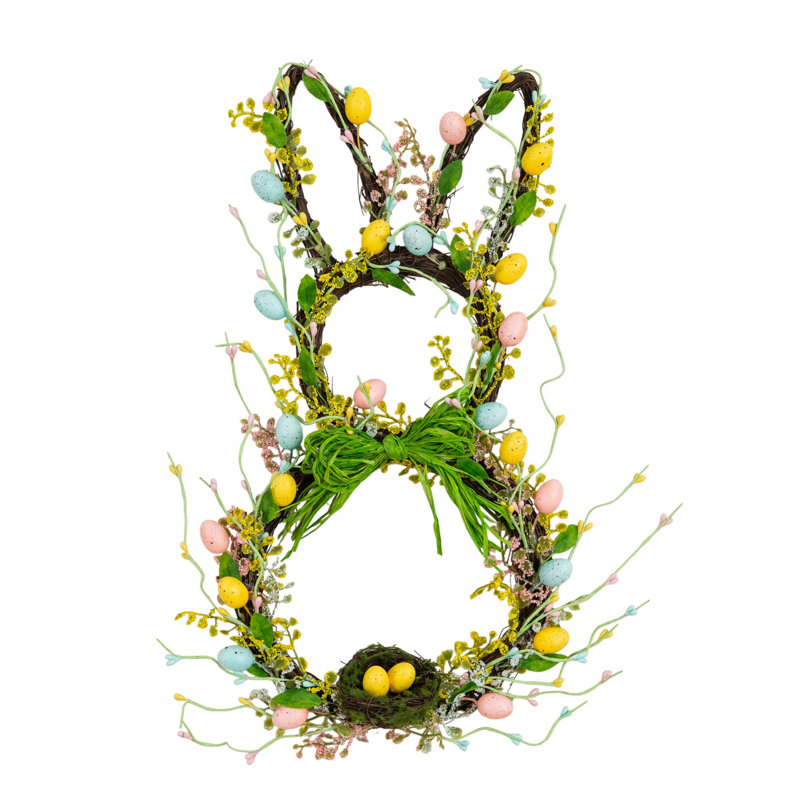 22In. Artificial Easter Bunny Shaped Wreath