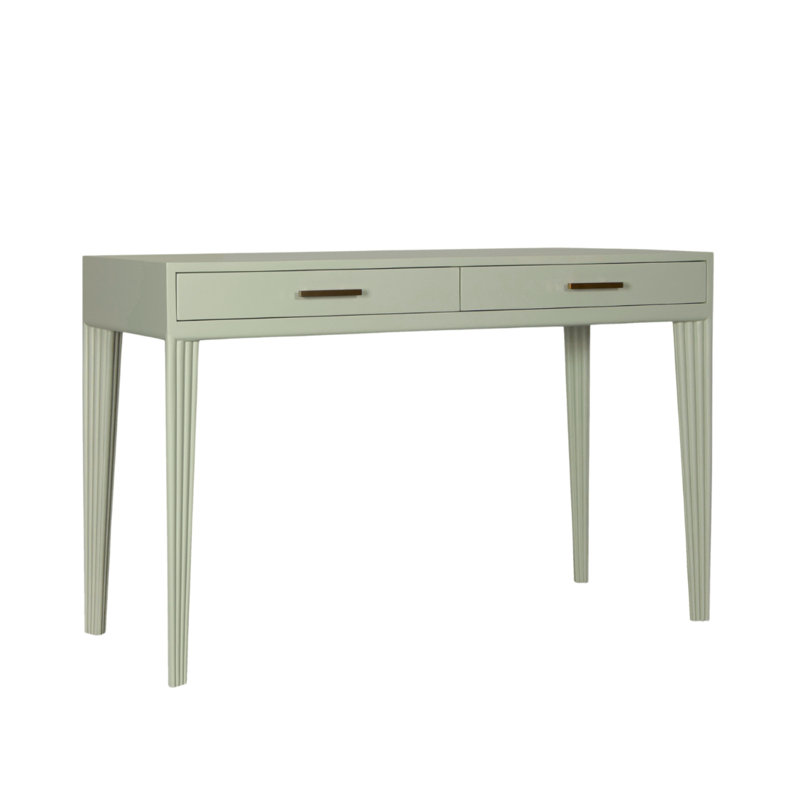 Barcelona Solid Wood Writing Desk, Celery Green