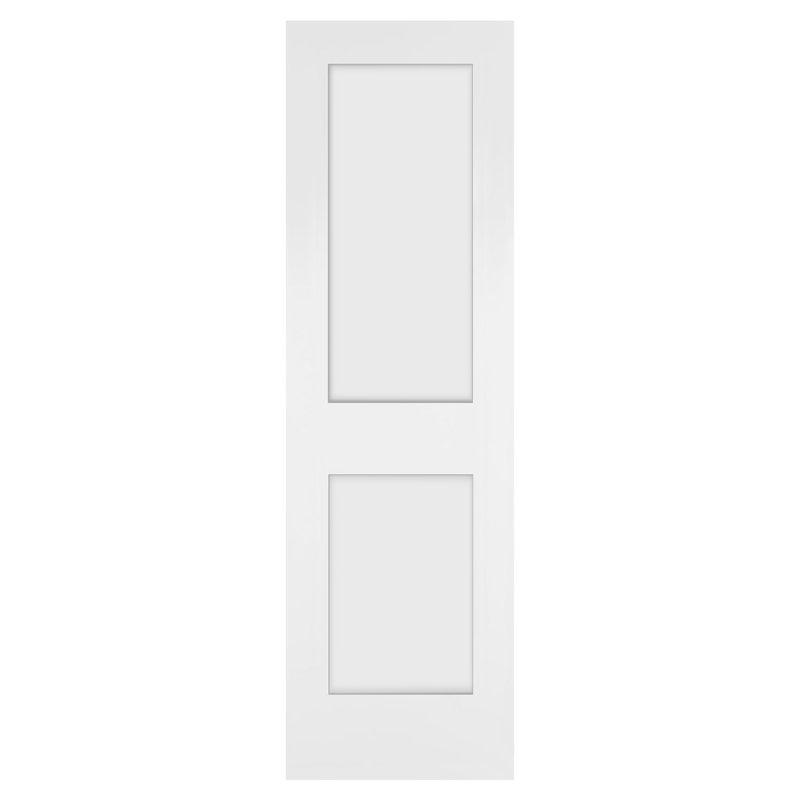 24" x 80" 2-Panel Shaker Solid Core MDF White Primed Interior Door Slab, 24" x 80"