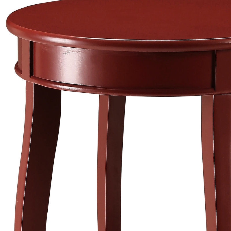 Table de bout rouge avec rangement, H 24,45 po x L 18,16 po x l 18,09 po, Rouge