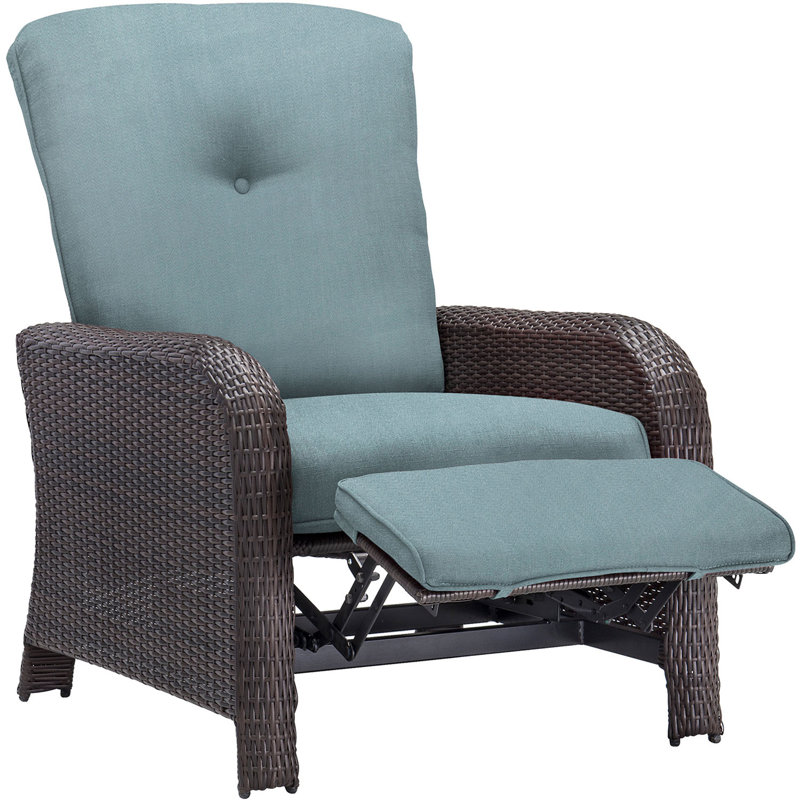 Fauteuil de patio inclinable avec coussins Amarys, Bleu
