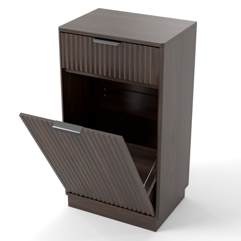 Armoire à poubelle inclinable en bois 10 gallons Woodgrain