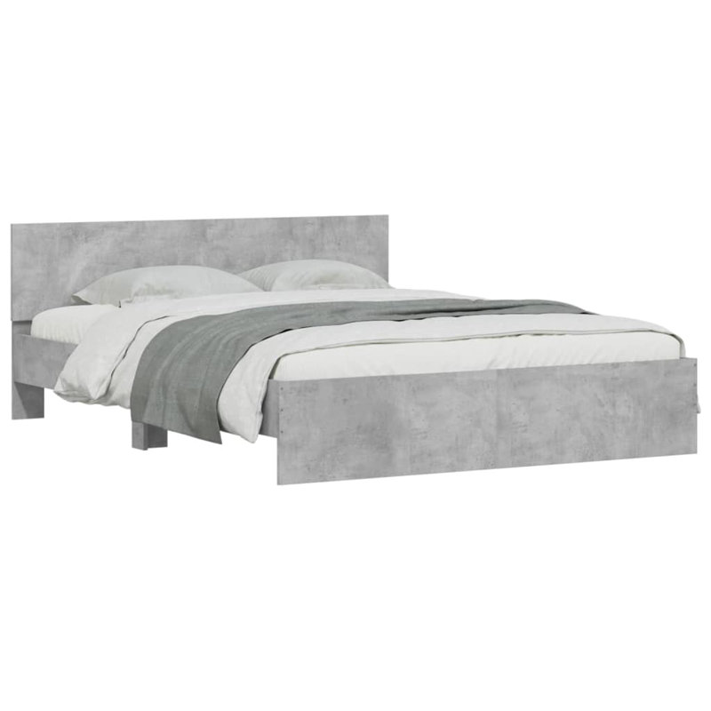 Nobue Bed, Concrete Grey, Double ( 140 x 200 cm)