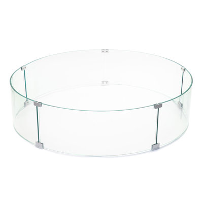 AMS Fire Pit Table Round Glass Wind Guard - Fire Flame Guard