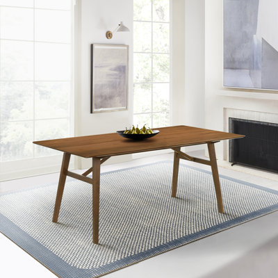 Table de salle à manger rectangulaire en bois d'hévéa Jeiren