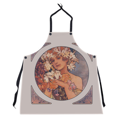 Tablier couronne de fleurs mucha alphonse