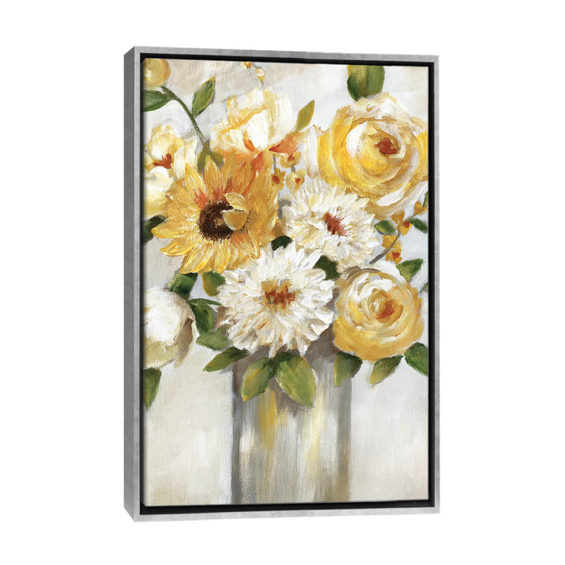 «Sunshine Bouquet» par Nan - impression, H 60 po x l 40po x P 1,5 po, Encadrement argenté