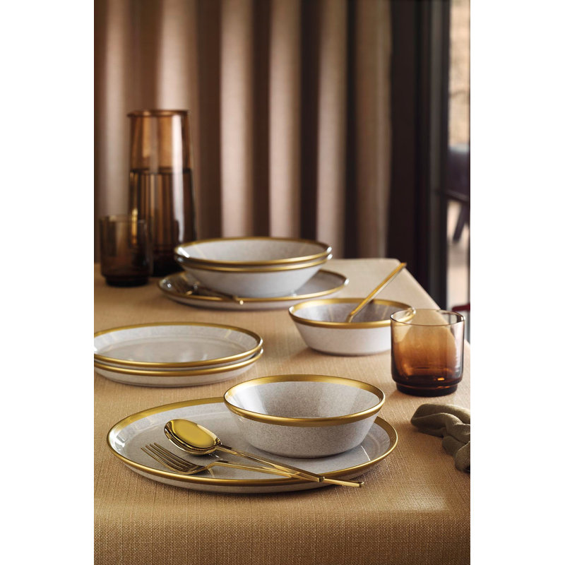Service de table (8 pièces), Gris, doré
