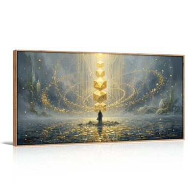 Golden Tower, reproduction d'art sur toile, ensemble de 1 48 po x 24 po
