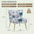 Floral Velvet Barrel Accent Chair with Curved Back & Metal Legs-1840018250