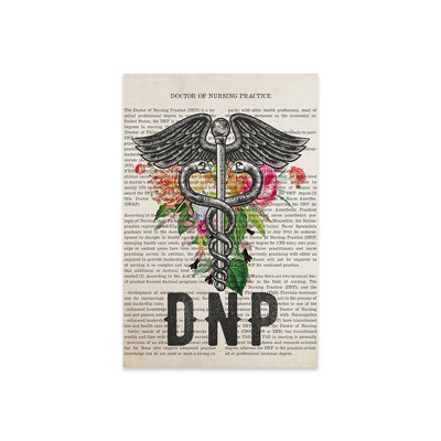 DNP, Doctor of Nursing pratique avec imprimé de fleurs sur verre acrylique
