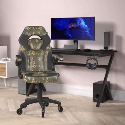 Inbox Zero Katilyn Adjustable Ergonomic Faux Leather Swiveling PC & Racing Game Chair