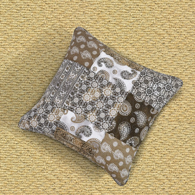  Bohemian Moroccan Paisley Chocolate Dreams Cotton Euro Pillow Cover