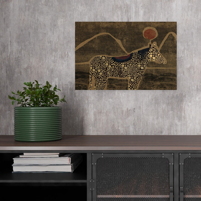 Reproduction d'art mural cheval rouge, 12" H x 18" W