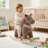 Kids Plush Rocking Horse with Neighing Sounds, Solid Wood Base and Padded Seat for Nursery and Playroom