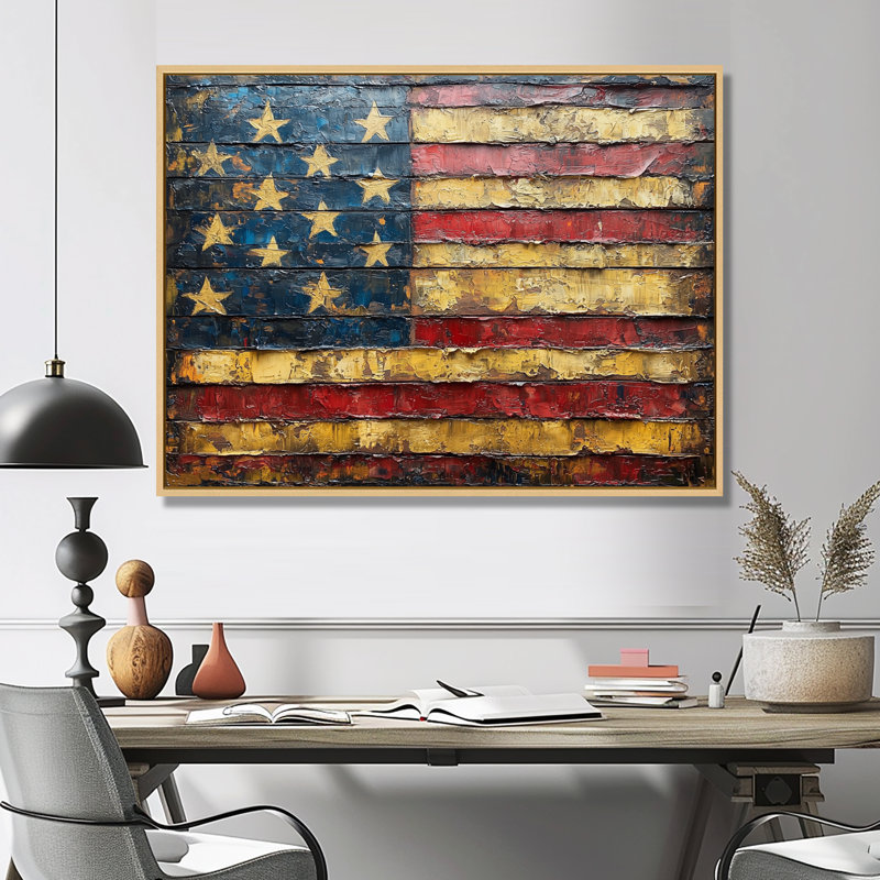 Drapeau de la convention de Laeya, États-Unis, H 12 po x l 20 po, Impression encadrée flottante, Crème, crème