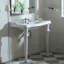 Whitehaus Collection 40" Rectangular Console Sink With Integrated Oval Bowl, Backsplash, Ceramic Leg Support And Overflow-1059013578