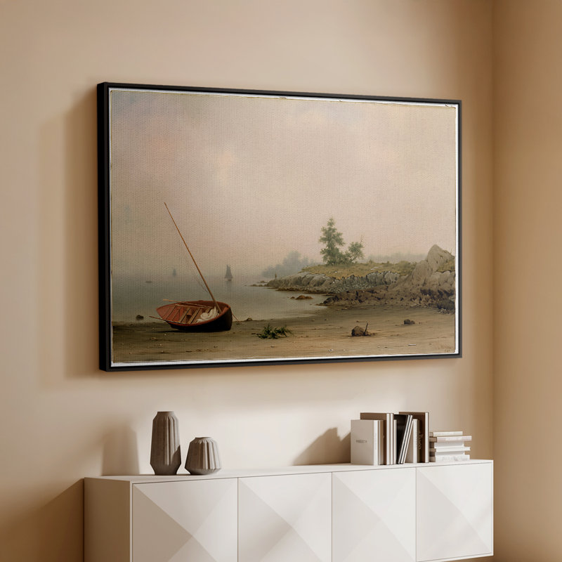 Le bateau échoué, 1863 - Martin Johnson, toile tendue avec châssis Heade, 26 x 40, Naturel