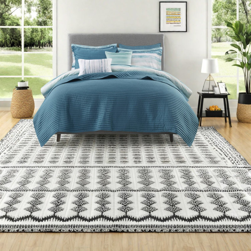 Ensembles de literie luxueux en polyester turquoise, conception moderne en seersucker pour la maison