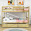 Lit superposé simple au-dessus de simple en bois avec lit gigogne et garde-corps Kelula-1713468074