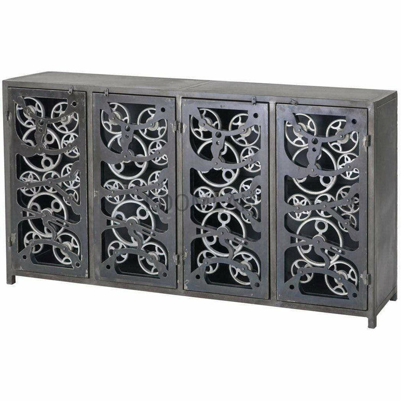 Buffet en métal noir Emancie Steampunk Gears