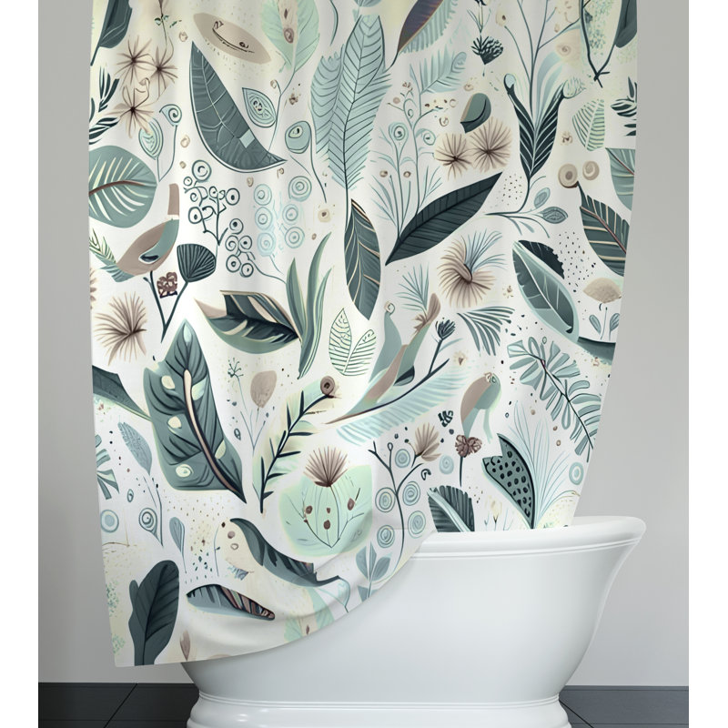 Rideau de douche à motif floral Herricks, H 72 po x l 70 po