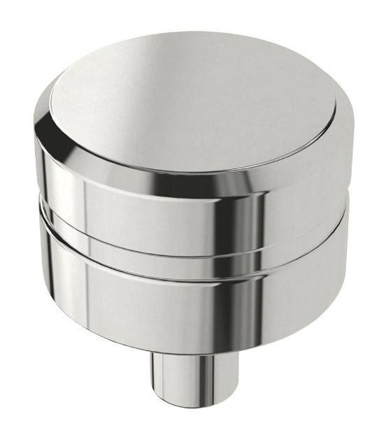 (Paquet de 5) Poignée cylindrique moderne gravée de 1 pouce en chrome poli