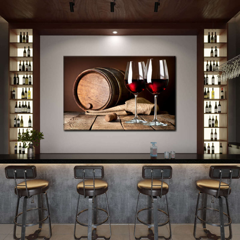 «Vintage Wine Glasses», reproduction sur toile, L 30 po x H 45 po