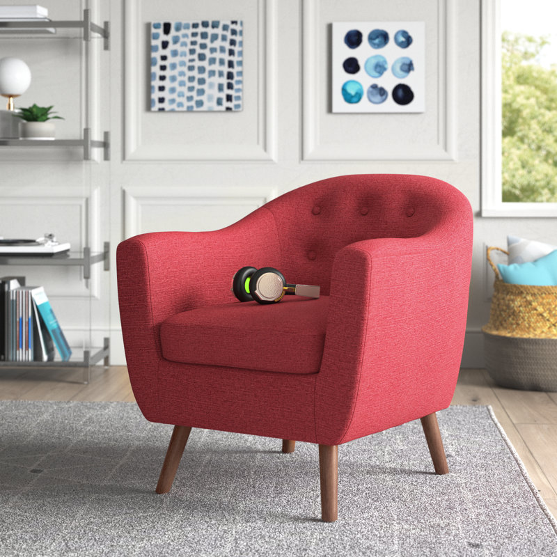 Amedee Upholstered Armchair, Red