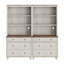 Garde-manger de style Mid-Century moderne avec 6 tiroirs, armoire de rangement de style campagnard avec tablettes réglables pour la cuisine, le salon, la chambre à coucher, blanc rustique