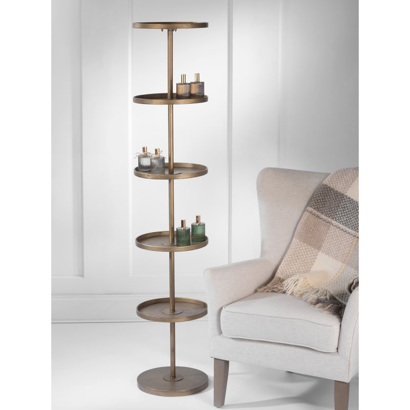 Round Metal 5-Tier Narrow Shelf Display