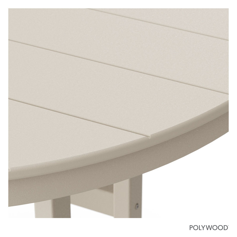POLYWOOD Round Farmhouse Counter Table, Sand, 48"