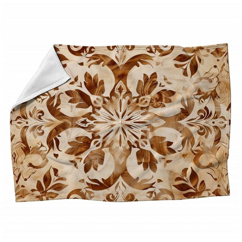 Jeté en peluche floral tendance, L 60 po x L 80 po