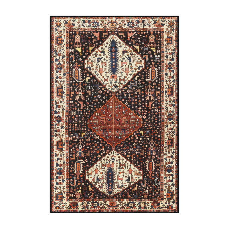 Tapis noir/jaune clair/orange Tammo, Rectangle 2 pi x 3 pi